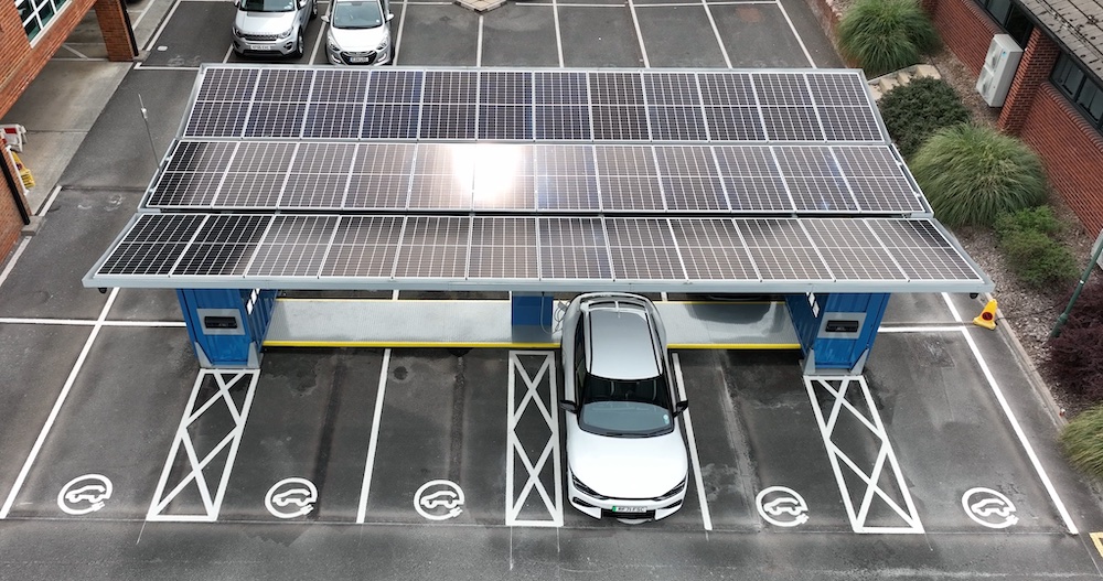 Solar car park charge hub